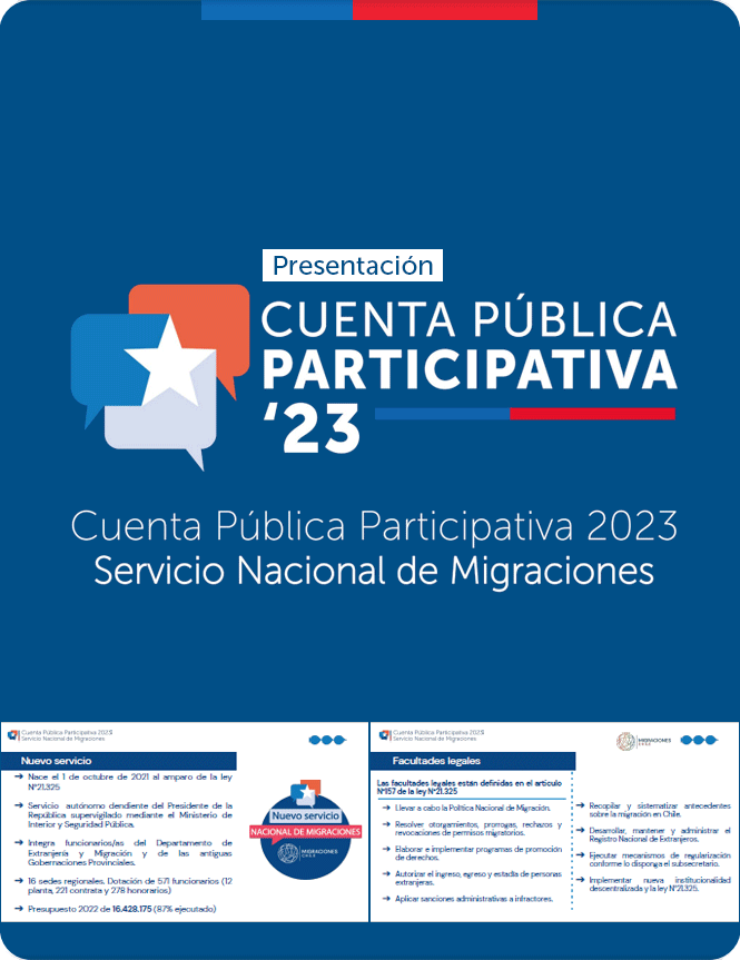 Presentación Cuenta Pública Participativa del SERMIG 2023